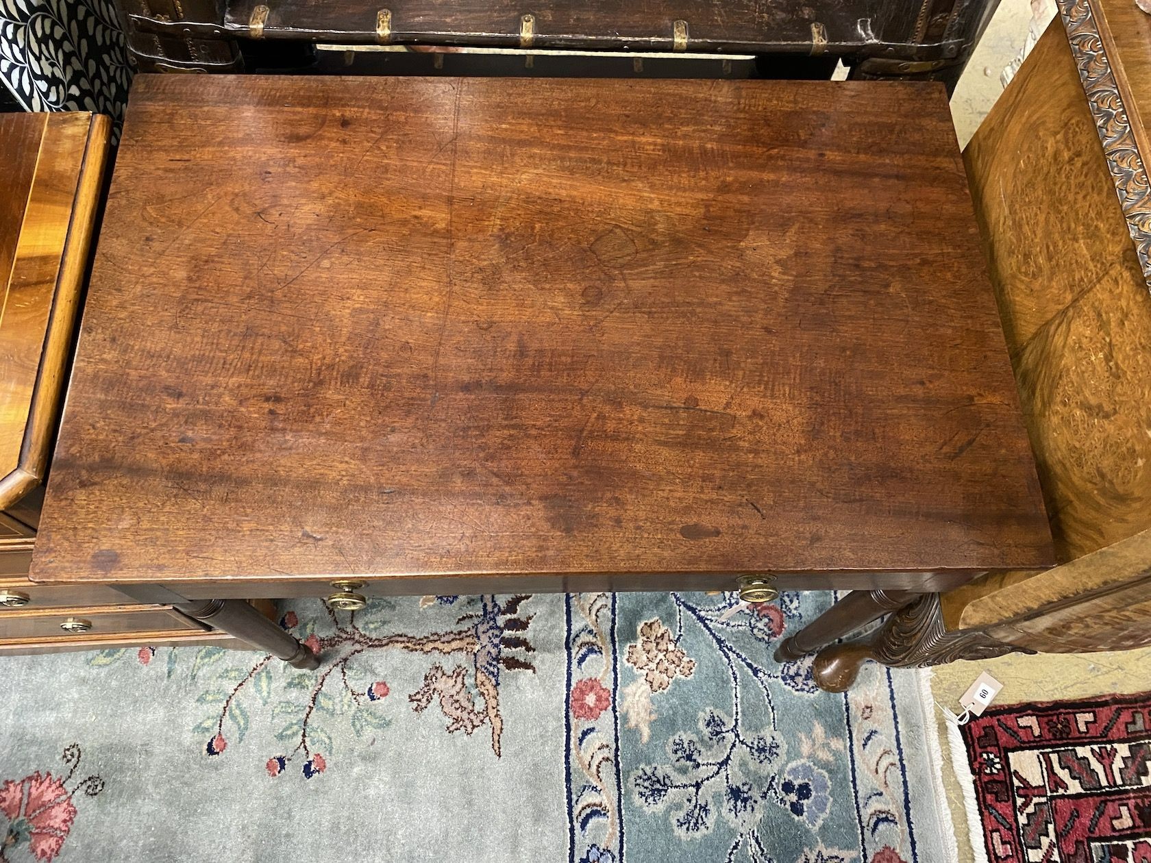 A Regency mahogany side table, width 84cm, depth 53cm, height 76cm